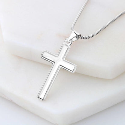 She Is A Warrior, She Is You... Cross Necklace with Personalized Message Card!