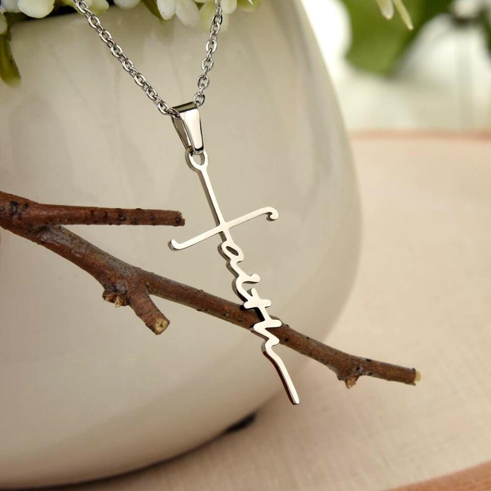She Is A Warrior, She Is You... Cross Necklace with Personalized Message Card!