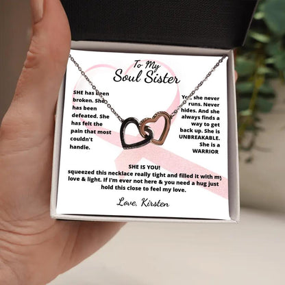 She Is A Warrior, She Is You...Necklace With Personalized Message Card