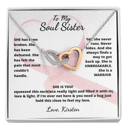 She Is A Warrior, She Is You...Necklace With Personalized Message Card