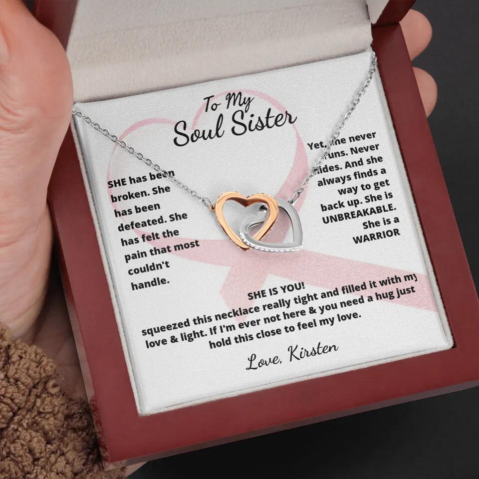 She Is A Warrior, She Is You...Necklace With Personalized Message Card