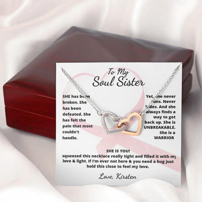 She Is A Warrior, She Is You...Necklace With Personalized Message Card