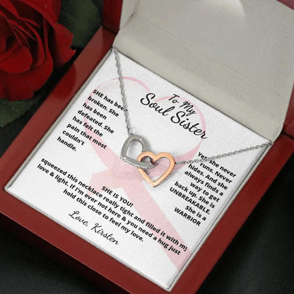 She Is A Warrior, She Is You...Necklace With Personalized Message Card