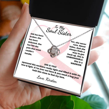 She Is A Warrior, She Is You...Necklace With Personalized Message Card