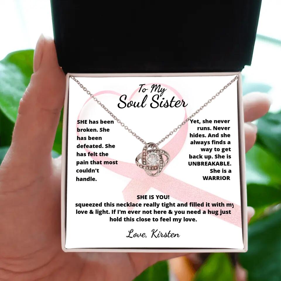 She Is A Warrior, She Is You...Necklace With Personalized Message Card