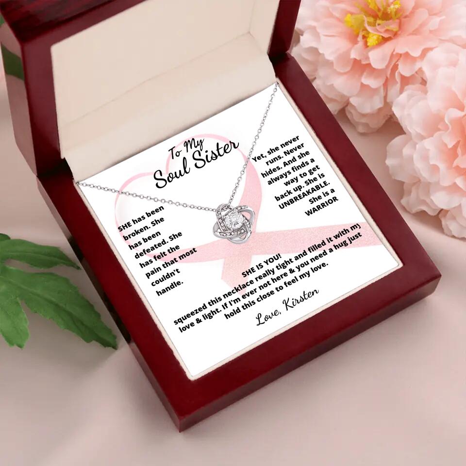 She Is A Warrior, She Is You...Necklace With Personalized Message Card