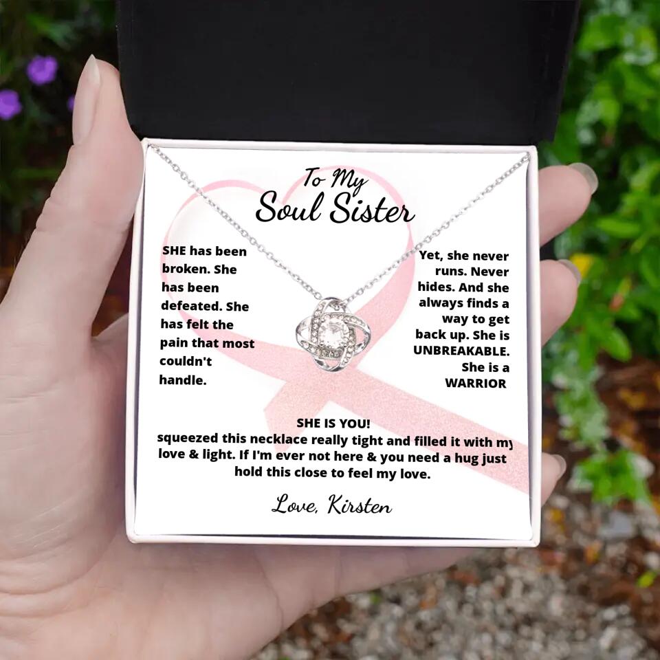 She Is A Warrior, She Is You...Necklace With Personalized Message Card