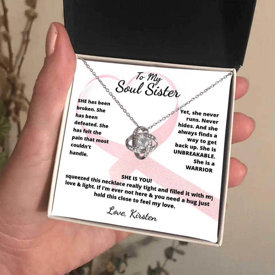 She Is A Warrior, She Is You...Necklace With Personalized Message Card