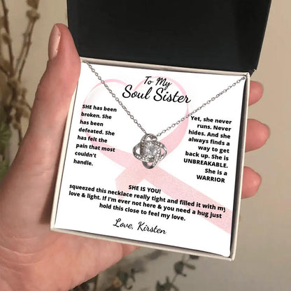 She Is A Warrior, She Is You...Necklace With Personalized Message Card