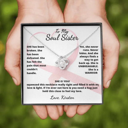 She Is A Warrior, She Is You...Necklace With Personalized Message Card