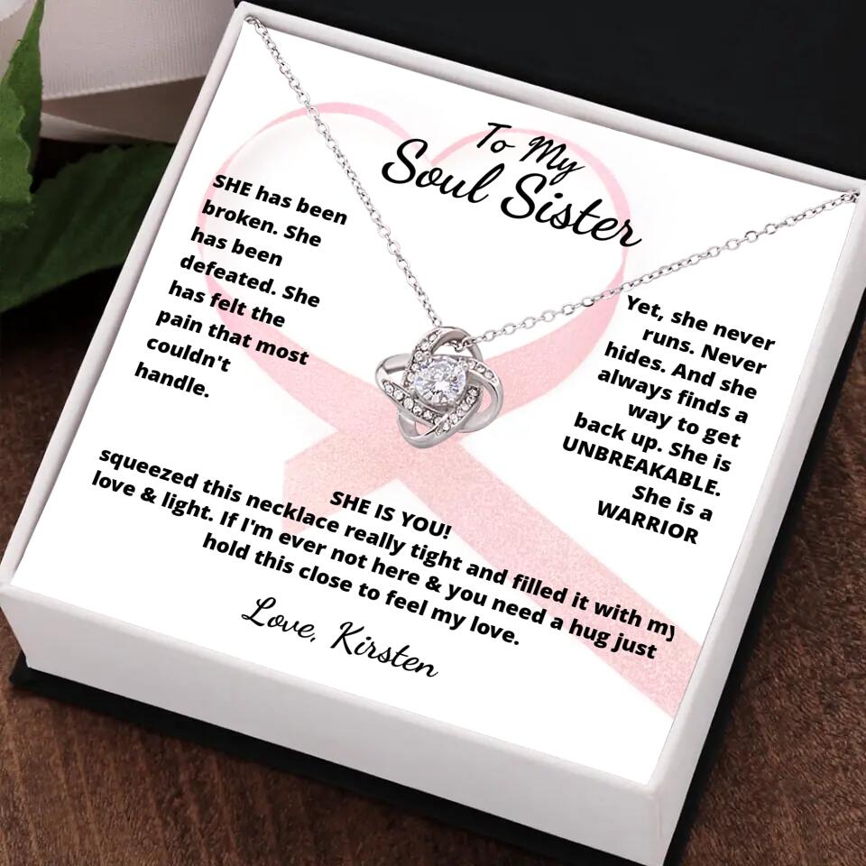 She Is A Warrior, She Is You...Necklace With Personalized Message Card