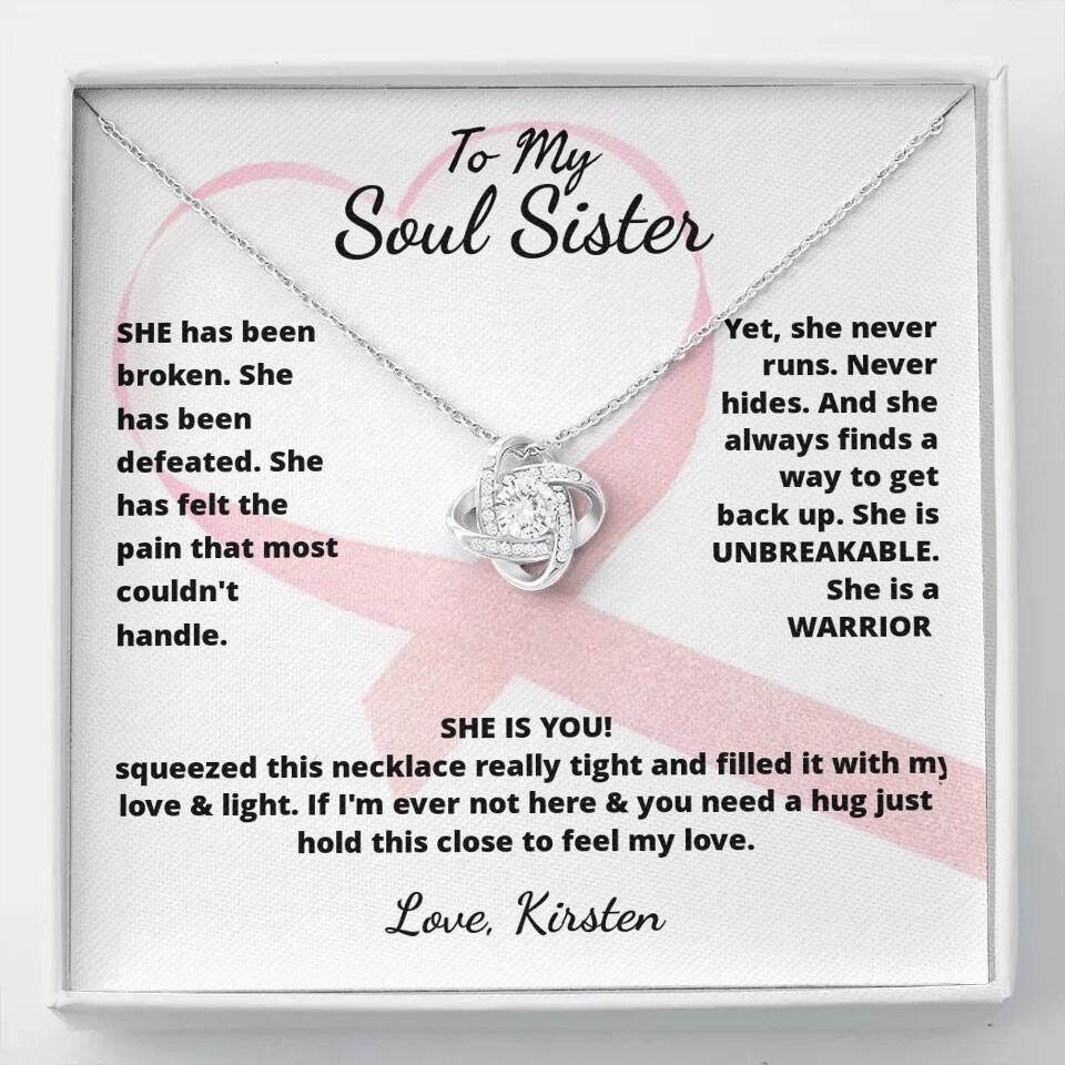 She Is A Warrior, She Is You...Necklace With Personalized Message Card