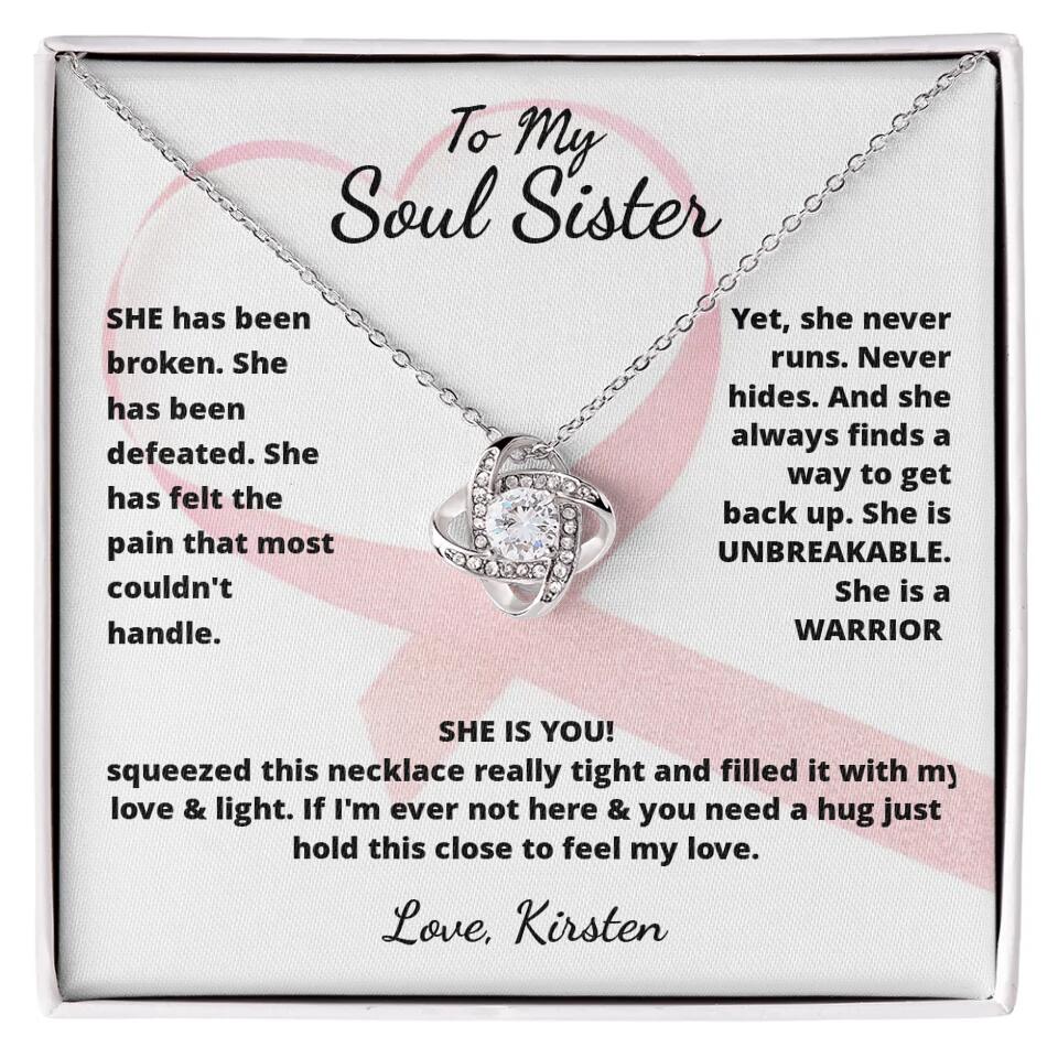 She Is A Warrior, She Is You...Necklace With Personalized Message Card