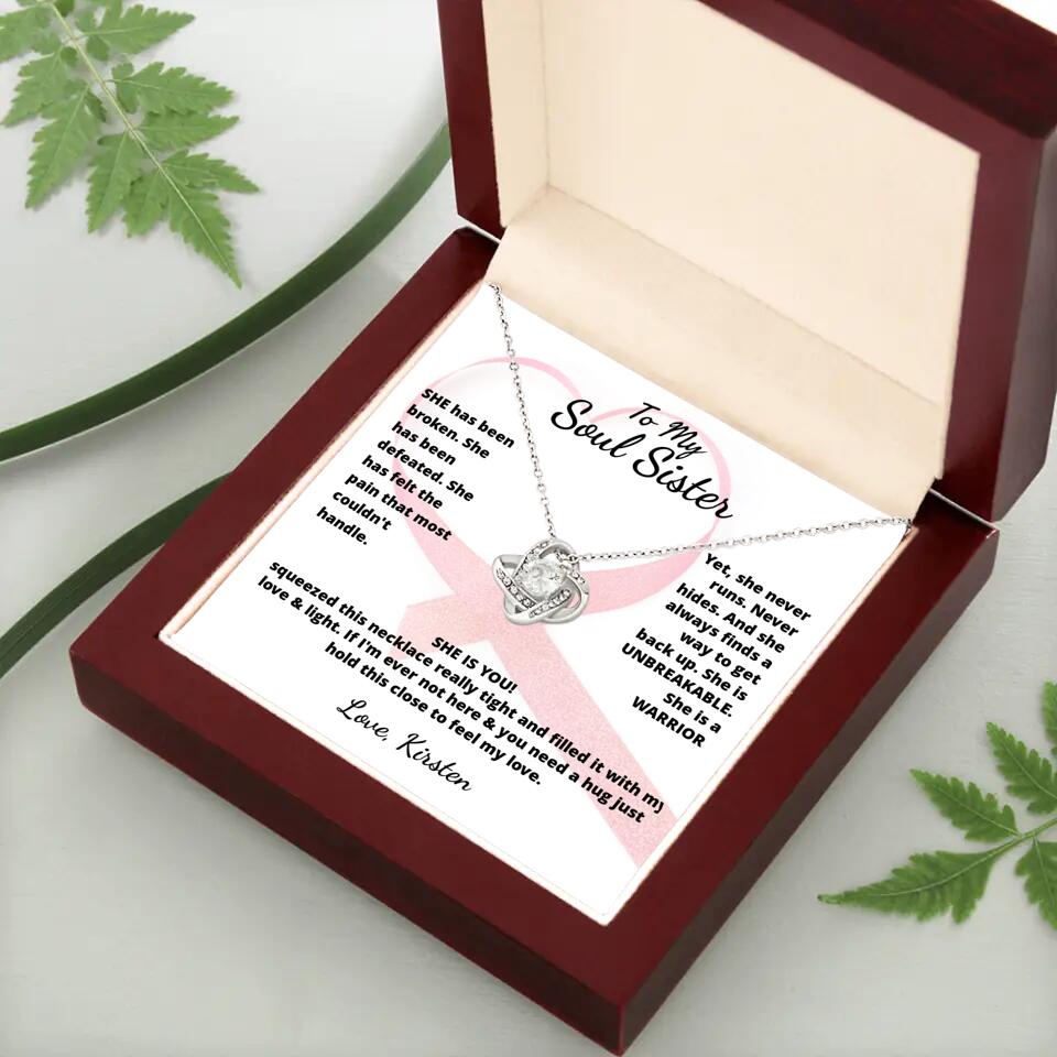She Is A Warrior, She Is You...Necklace With Personalized Message Card