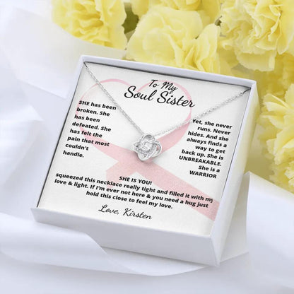 She Is A Warrior, She Is You...Necklace With Personalized Message Card