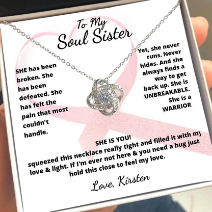 She Is A Warrior, She Is You...Necklace With Personalized Message Card