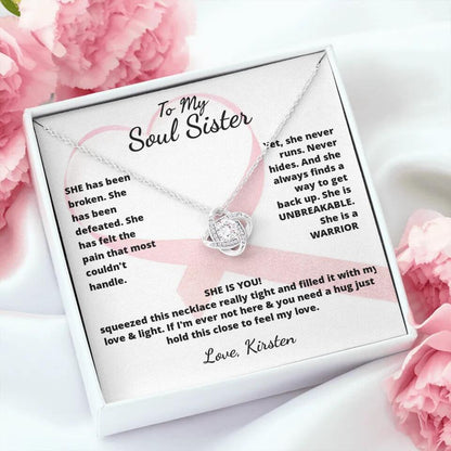 She Is A Warrior, She Is You...Necklace With Personalized Message Card