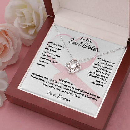 She Is A Warrior, She Is You...Necklace With Personalized Message Card