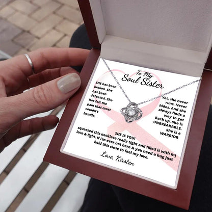 She Is A Warrior, She Is You...Necklace With Personalized Message Card