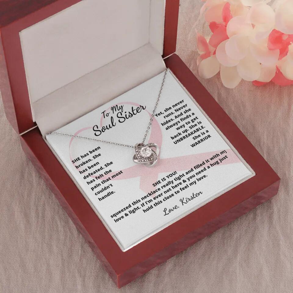 She Is A Warrior, She Is You...Necklace With Personalized Message Card