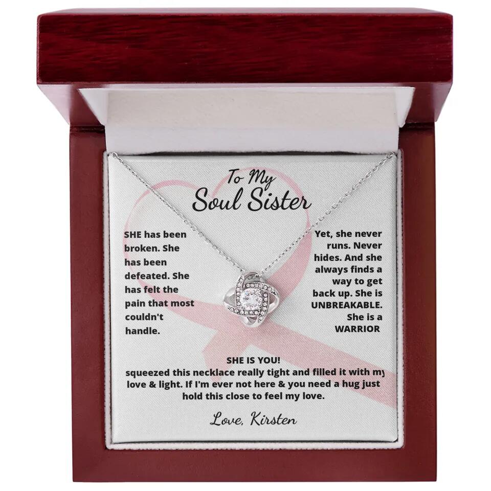 She Is A Warrior, She Is You...Necklace With Personalized Message Card