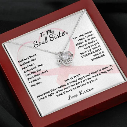 She Is A Warrior, She Is You...Necklace With Personalized Message Card