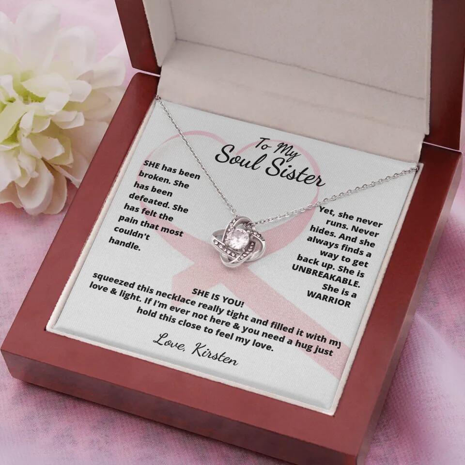 She Is A Warrior, She Is You...Necklace With Personalized Message Card