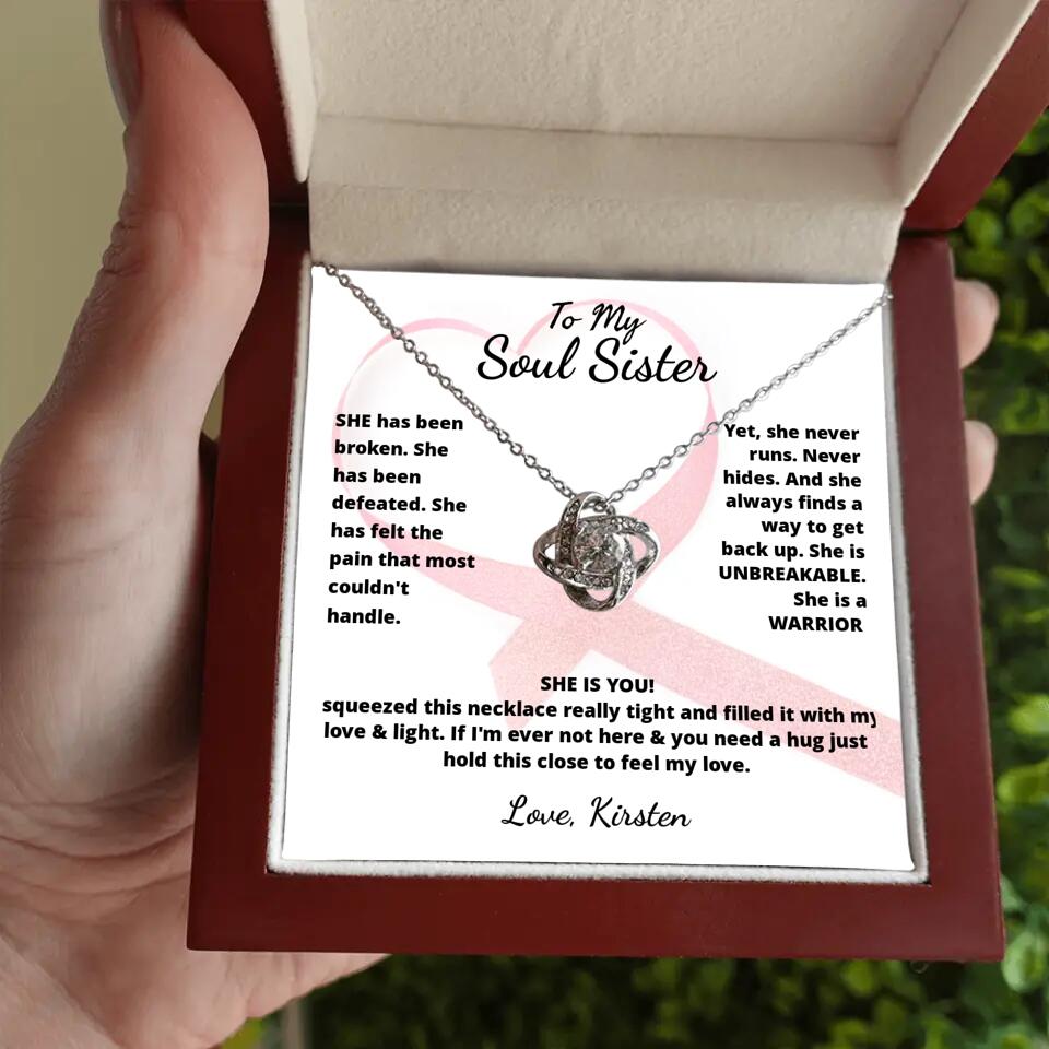 She Is A Warrior, She Is You...Necklace With Personalized Message Card