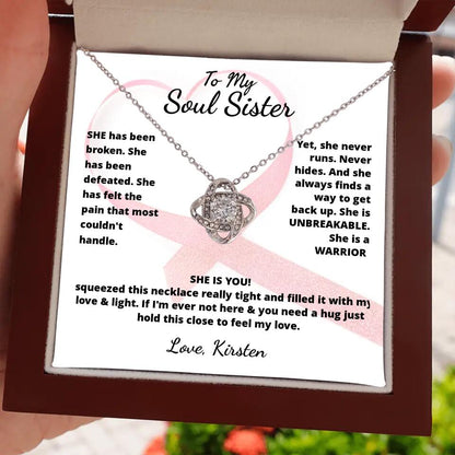 She Is A Warrior, She Is You...Necklace With Personalized Message Card