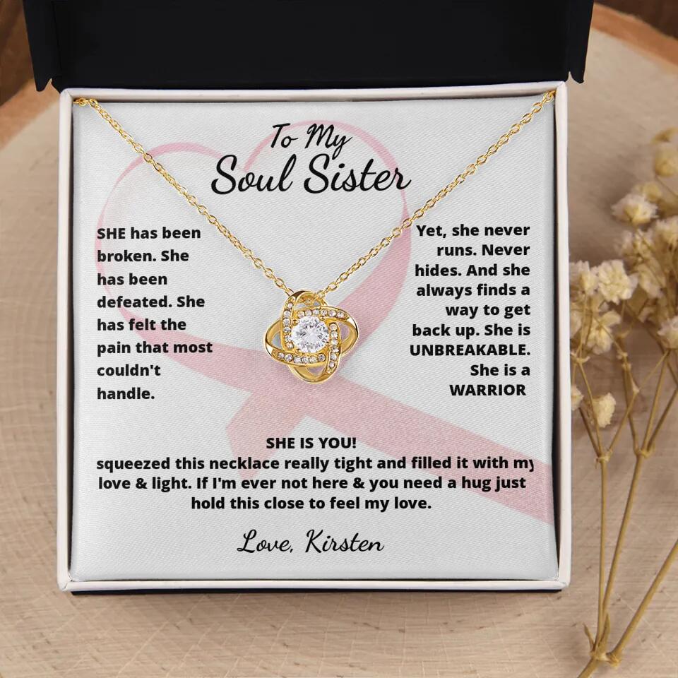 She Is A Warrior, She Is You...Necklace With Personalized Message Card