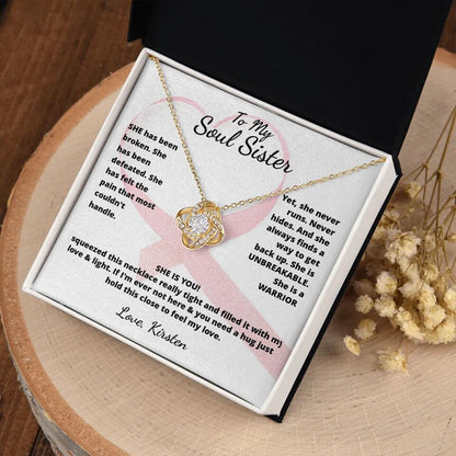 She Is A Warrior, She Is You...Necklace With Personalized Message Card