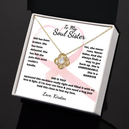 She Is A Warrior, She Is You...Necklace With Personalized Message Card