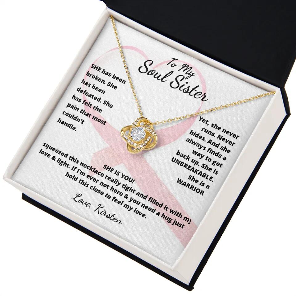 She Is A Warrior, She Is You...Necklace With Personalized Message Card