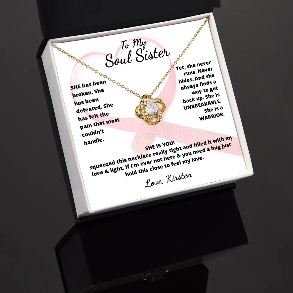 She Is A Warrior, She Is You...Necklace With Personalized Message Card