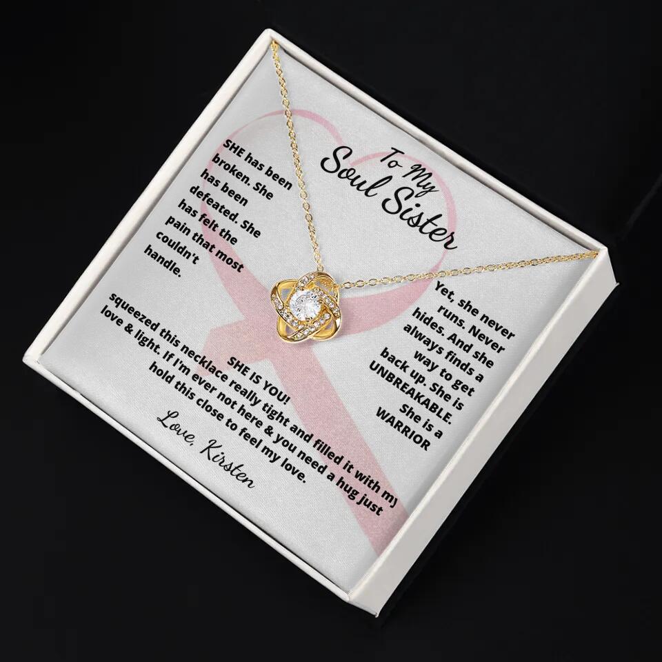 She Is A Warrior, She Is You...Necklace With Personalized Message Card