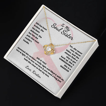 She Is A Warrior, She Is You...Necklace With Personalized Message Card