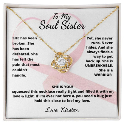 She Is A Warrior, She Is You...Necklace With Personalized Message Card