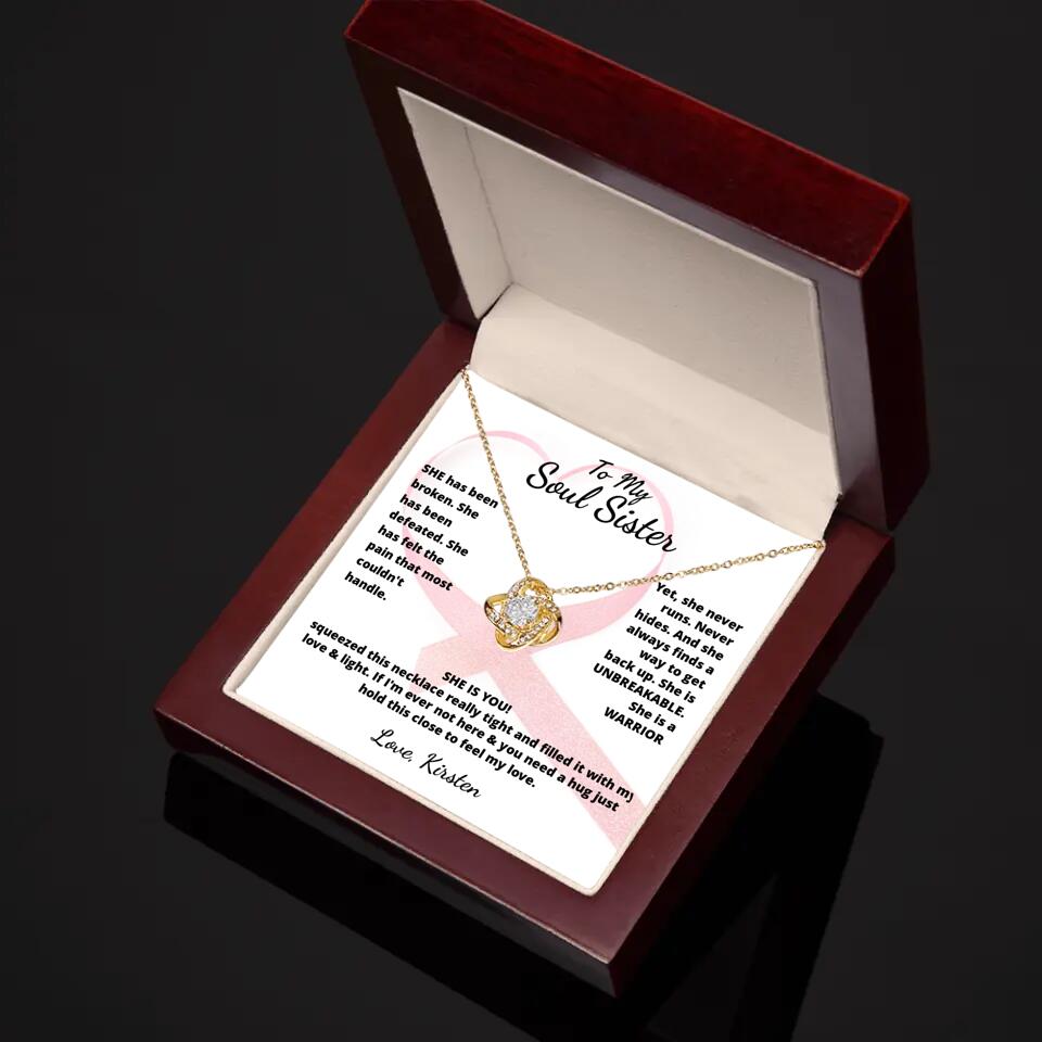 She Is A Warrior, She Is You...Necklace With Personalized Message Card