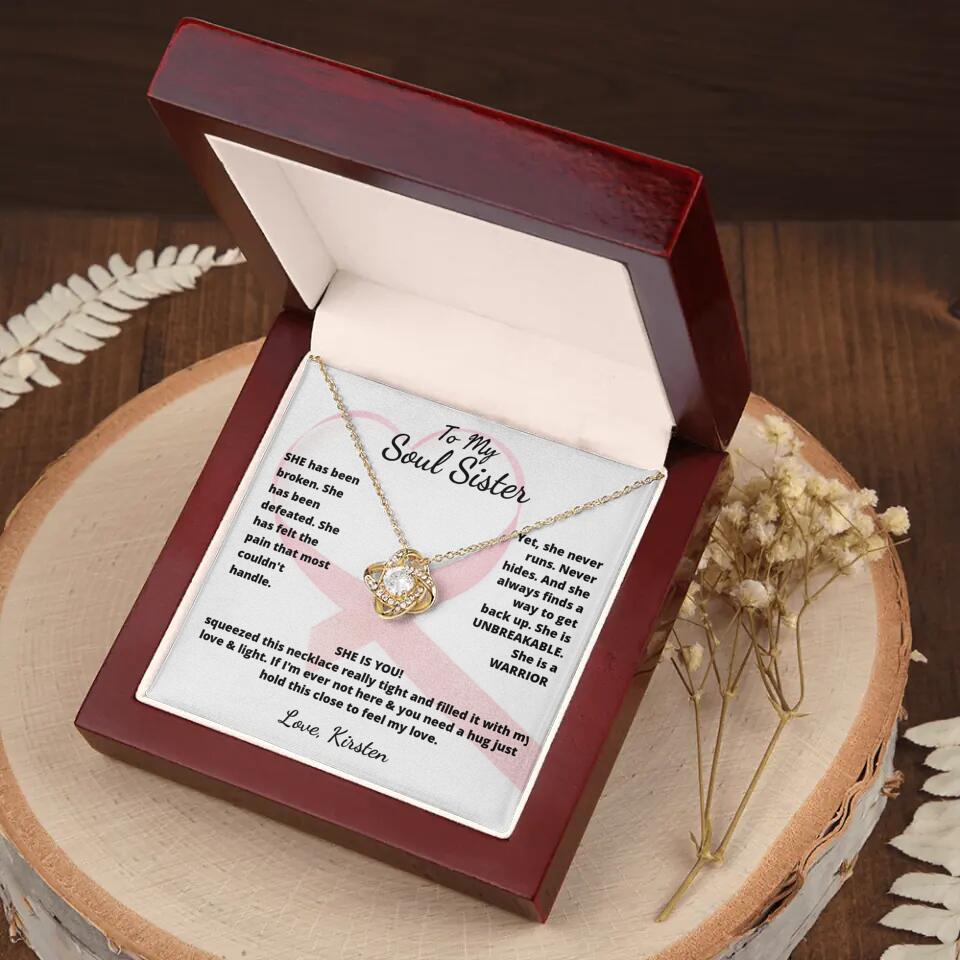 She Is A Warrior, She Is You...Necklace With Personalized Message Card