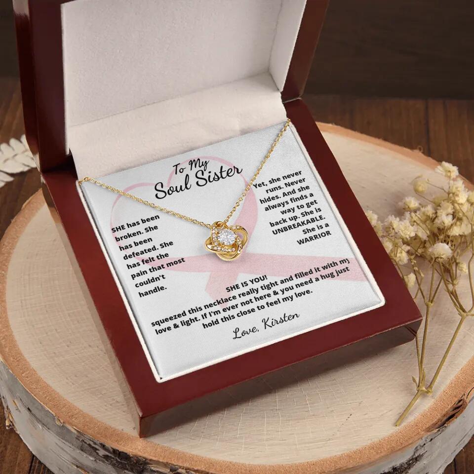 She Is A Warrior, She Is You...Necklace With Personalized Message Card