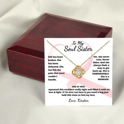 She Is A Warrior, She Is You...Necklace With Personalized Message Card