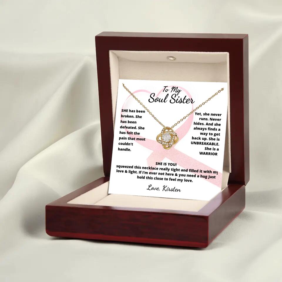 She Is A Warrior, She Is You...Necklace With Personalized Message Card