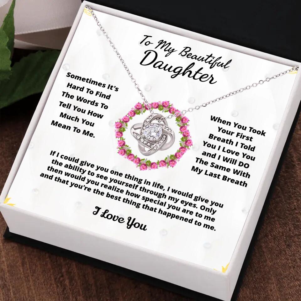 To My Beloved... Loveknot necklace with Personalized Message Card