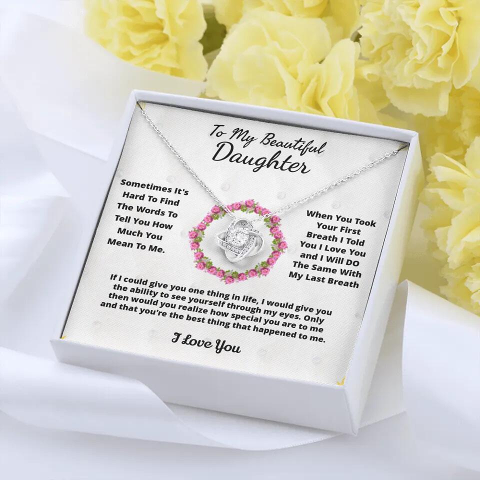 To My Beloved... Loveknot necklace with Personalized Message Card