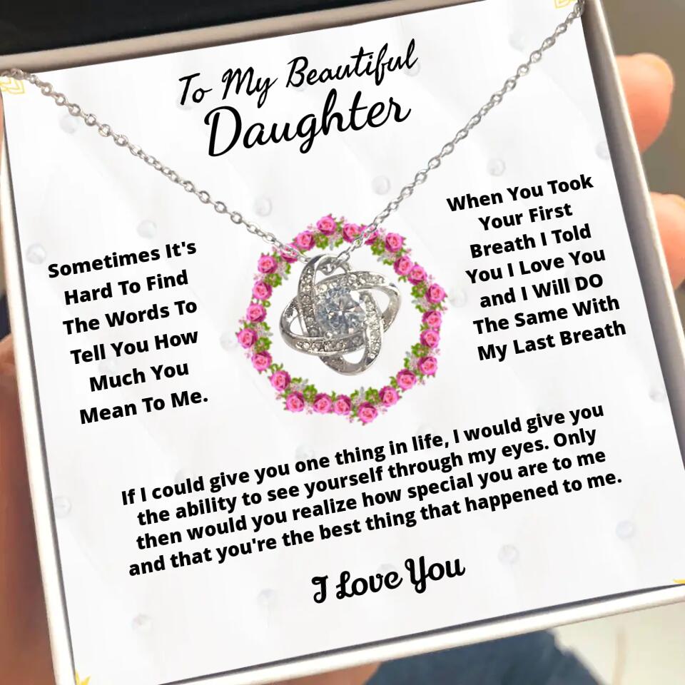 To My Beloved... Loveknot necklace with Personalized Message Card