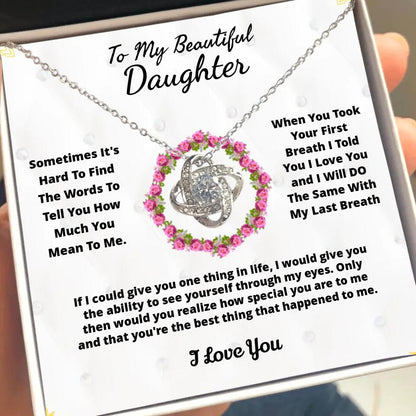 To My Beloved... Loveknot necklace with Personalized Message Card