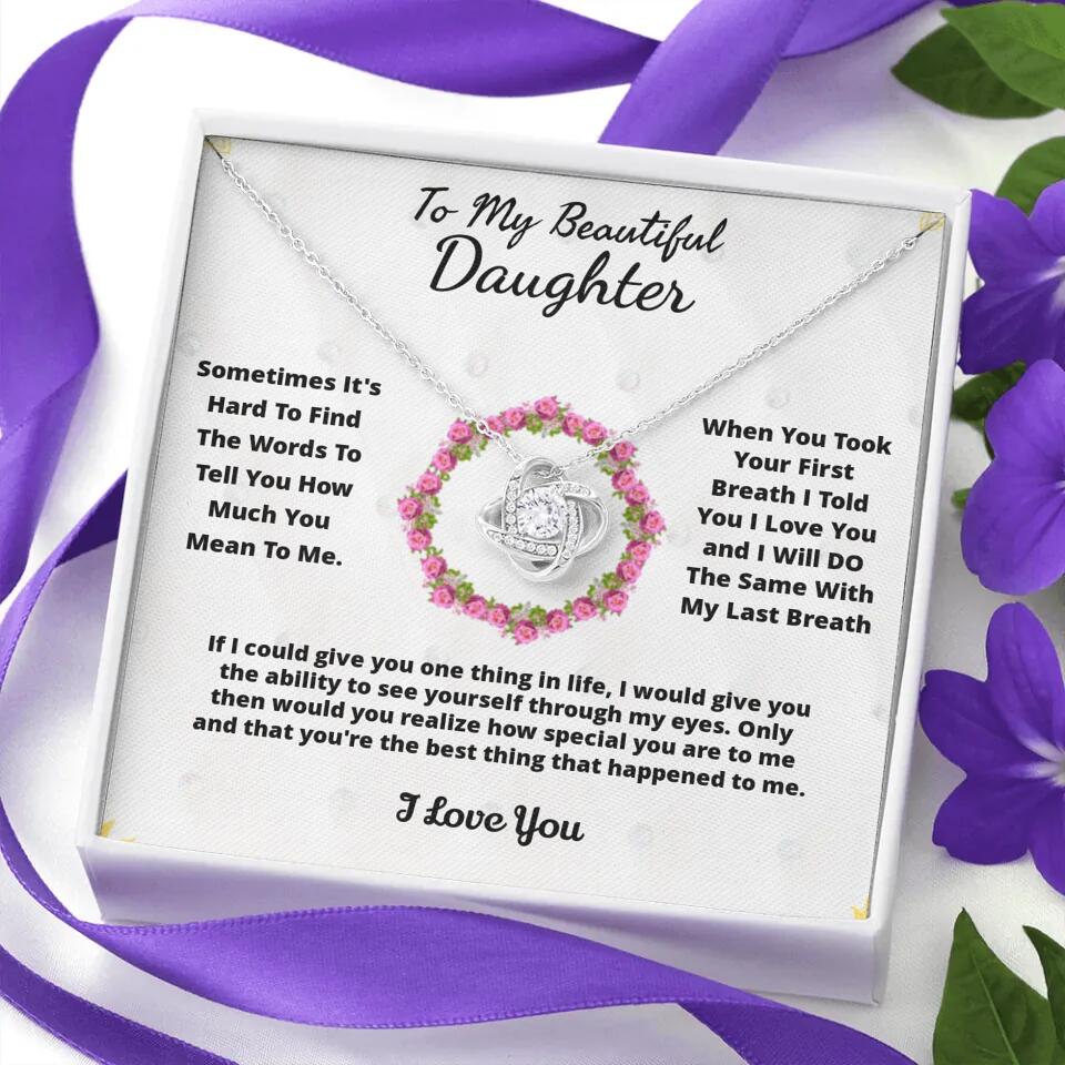 To My Beloved... Loveknot necklace with Personalized Message Card