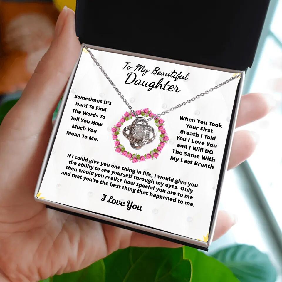 To My Beloved... Loveknot necklace with Personalized Message Card