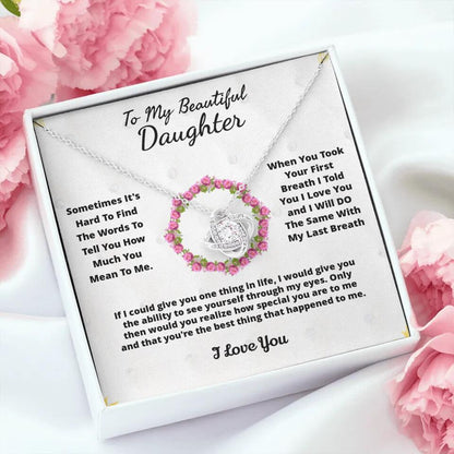 To My Beloved... Loveknot necklace with Personalized Message Card