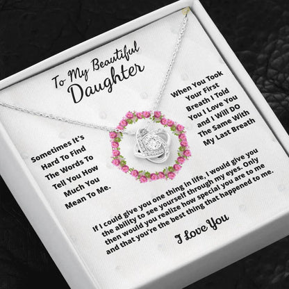 To My Beloved... Loveknot necklace with Personalized Message Card